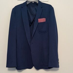 Nick Graham Navy Men's Blazer with Pocket Square
